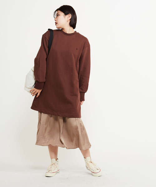 「CONVERSE TOKYO」 長袖ワンピース - ブラック レディース_画像8