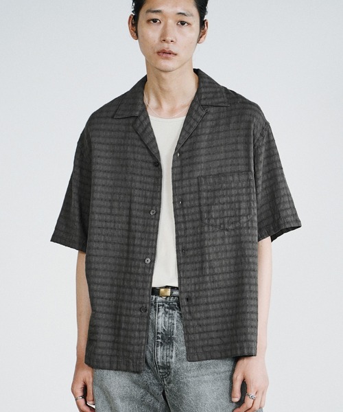 シャツ 半袖 GAUZE JACQUARD CHECK H/S SHIRT メンズ | WYM LIDNM | 03