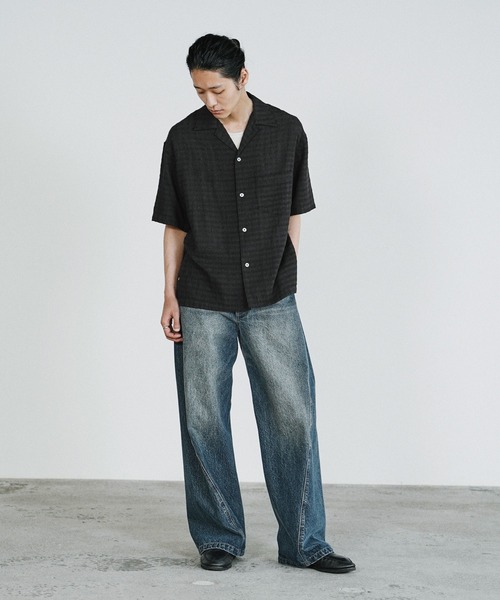 シャツ 半袖 GAUZE JACQUARD CHECK H/S SHIRT メンズ | WYM LIDNM | 05