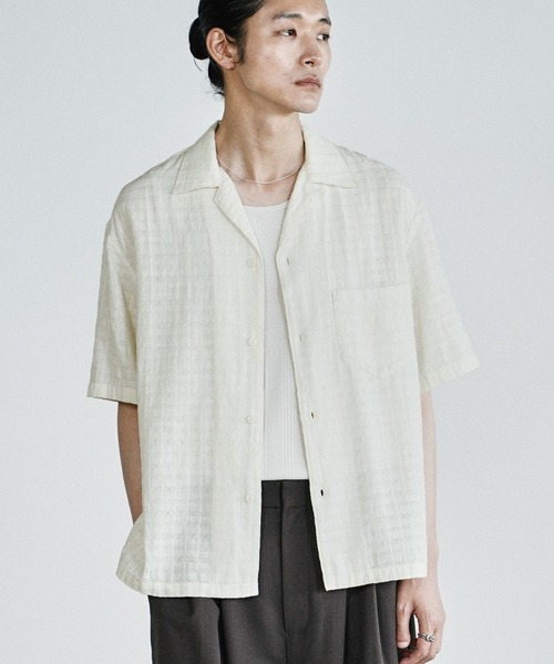 シャツ 半袖 GAUZE JACQUARD CHECK H/S SHIRT メンズ | WYM LIDNM | 06
