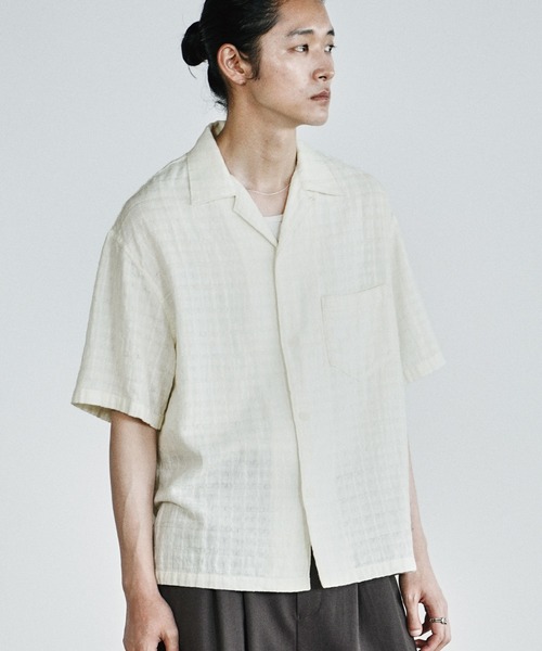 シャツ 半袖 GAUZE JACQUARD CHECK H/S SHIRT メンズ | WYM LIDNM | 07