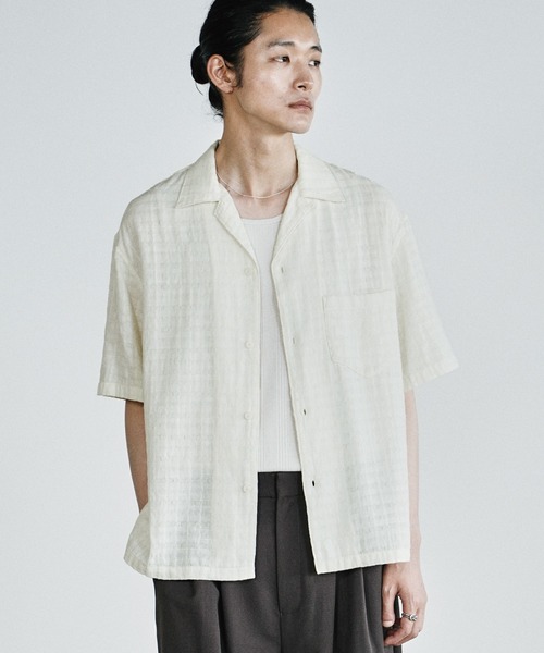 シャツ 半袖 GAUZE JACQUARD CHECK H/S SHIRT メンズ | WYM LIDNM | 08