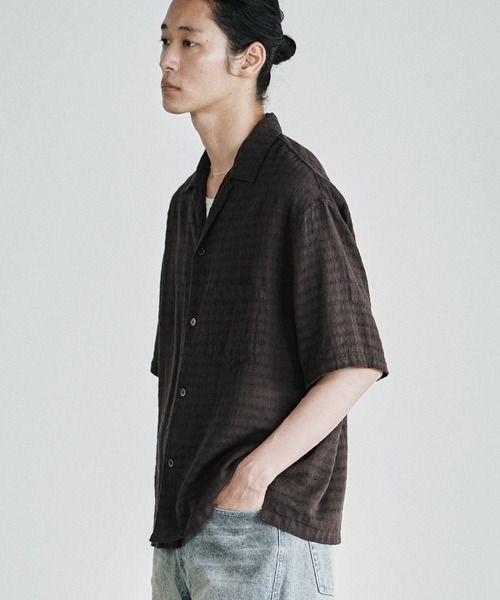 シャツ 半袖 GAUZE JACQUARD CHECK H/S SHIRT メンズ | WYM LIDNM | 12