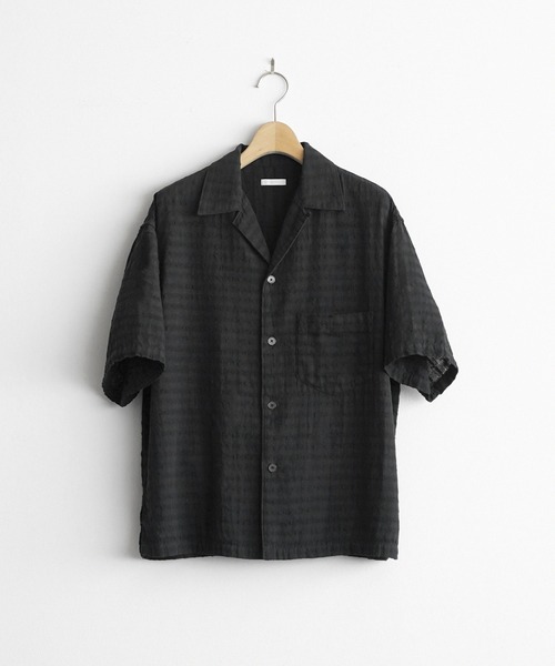 WYM LIDNM シャツ 半袖 GAUZE JACQUARD CHECK H/S SHIRT メンズ