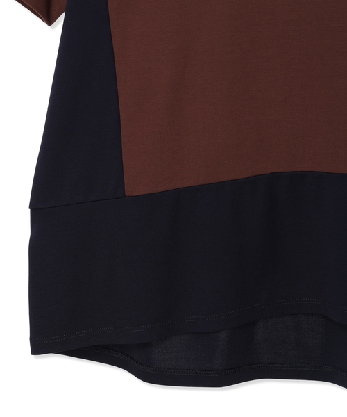 tシャツ ブロッキング配色カットプルオーバー「接触冷感」 レディースの画像