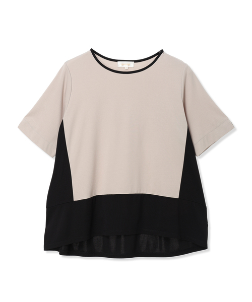 tシャツ ブロッキング配色カットプルオーバー「接触冷感」 レディースの画像