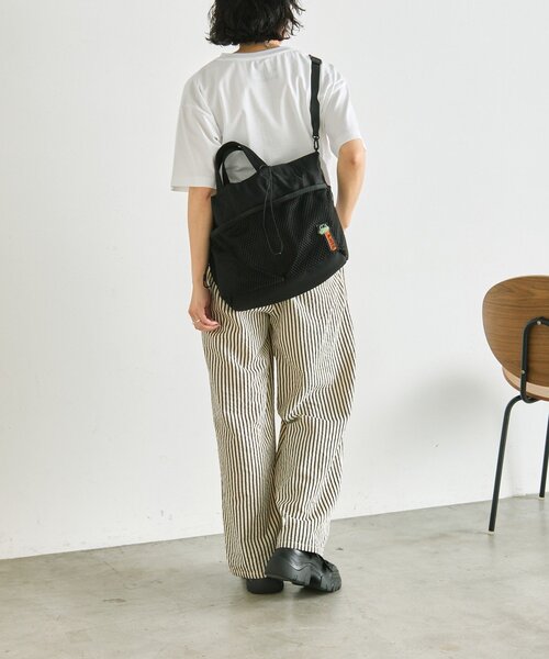 ear PAPILLONNER メッシュ トートバッグ カーキ最終 ear PAPILLONNER（イア パピヨネ） トートバッグ 「PEZ(ペッツ)×ear