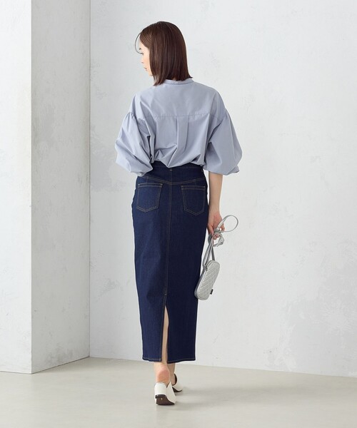 「COMME CA ISM」 デニムスカート LARGE ブルー レディース_画像4