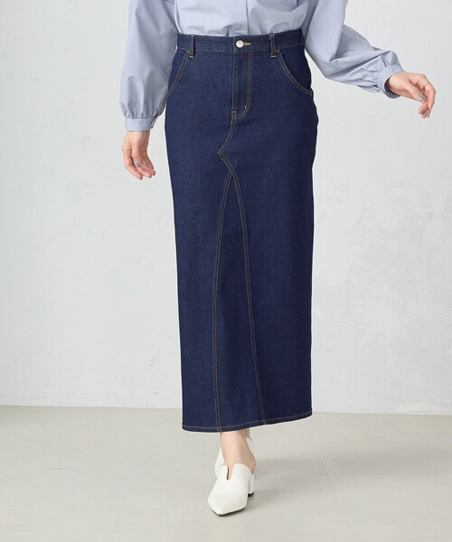 「COMME CA ISM」 デニムスカート LARGE ブルー レディース_画像5