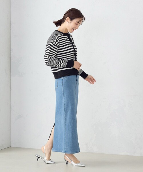 「COMME CA ISM」 デニムスカート LARGE ブルー レディース_画像7