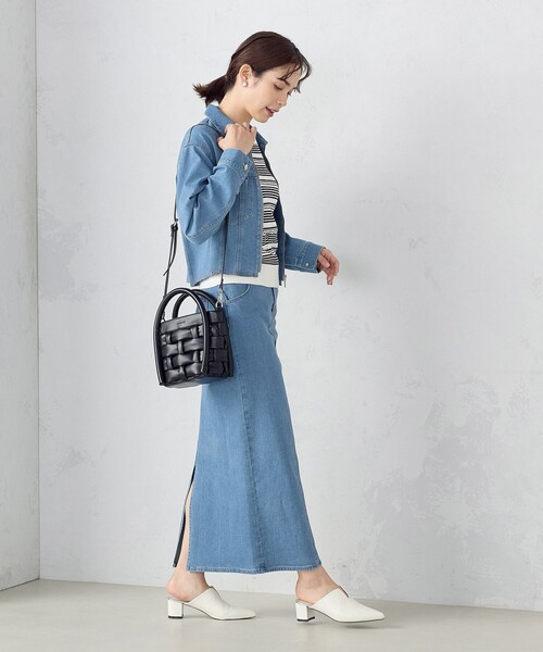 「COMME CA ISM」 デニムスカート LARGE ブルー レディース_画像9