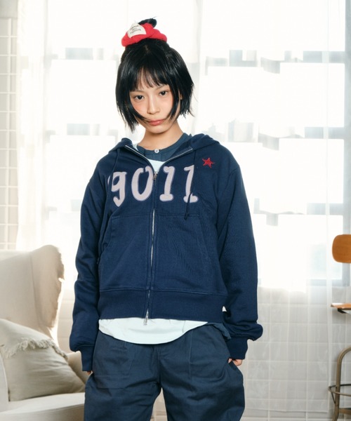 「common gull products.」 ジップアップパーカー SMALL ボルドー レディース_画像3
