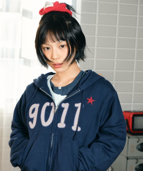 「common gull products.」 ジップアップパーカー SMALL ボルドー レディース_画像4