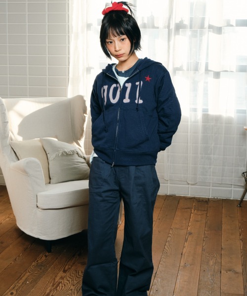 「common gull products.」 ジップアップパーカー SMALL ボルドー レディース_画像9