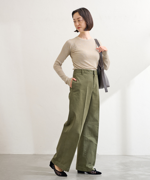 「LE TALON」 フラットパンプス 22.5cm ネイビー レディース_画像4