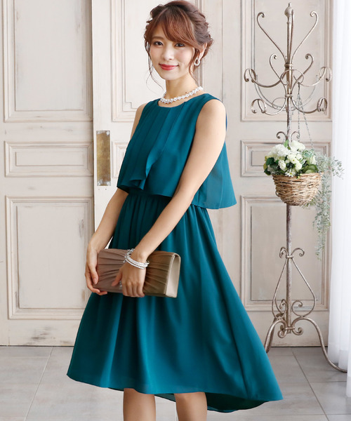PourVous ドレス バックフィッシュテールワンピースドレス大きい