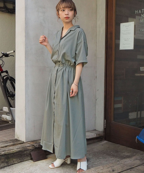 ワンピース 5分袖開襟ワンピース Zozotown Yahoo 店 通販 Yahoo ショッピング