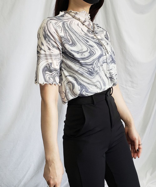 トップス Moe me+em select（ミームセレクト） tシャツ 「 7色展開 /2WAY 」総柄