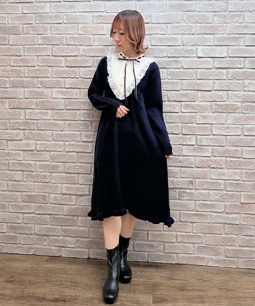 axes femme（アクシーズ ファム） ワンピース フリルニットワンピース