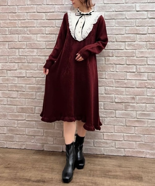 axes femme（アクシーズ ファム） ワンピース フリルニットワンピース