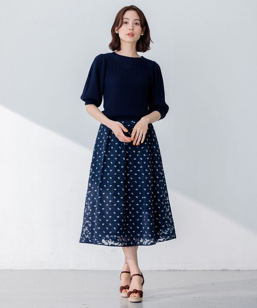 ニット セーター 「洗える」CHAIギャザースリーブ ニット レディース 組曲 ニット セーター 「洗える」CHAIギャザースリーブ