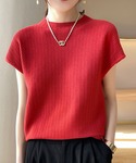 tシャツ 半袖 ジャガードハイネックフレンチス...の詳細画像5