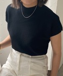 tシャツ 半袖 ジャガードハイネックフレンチス...の詳細画像1