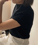 tシャツ 半袖 ジャガードハイネックフレンチス...の詳細画像2