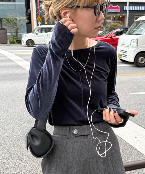 feepur（フェピュール） tシャツ シアーベロアロンTee レディース