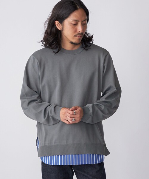 【新品】ラファ メンズ クルーネック ニット ダークネイビー サイズXS 7G撚糸モールガータークルーネックニット｜メンズファッション