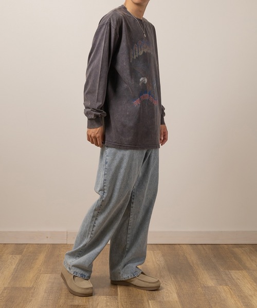 ヴィンテージ グラフィック Tシャツ ロングTシャツ ダメージ ウォッシュ ヴィンテージウォッシュグラフィックTシャツ｜WEGO（ウィゴー