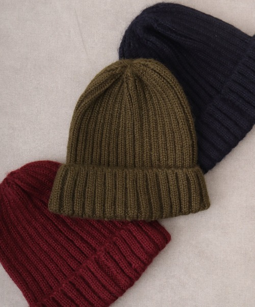 FUNALIVE ニット帽 ニットキャップ アクリルモヘアリブワッチ メンズ