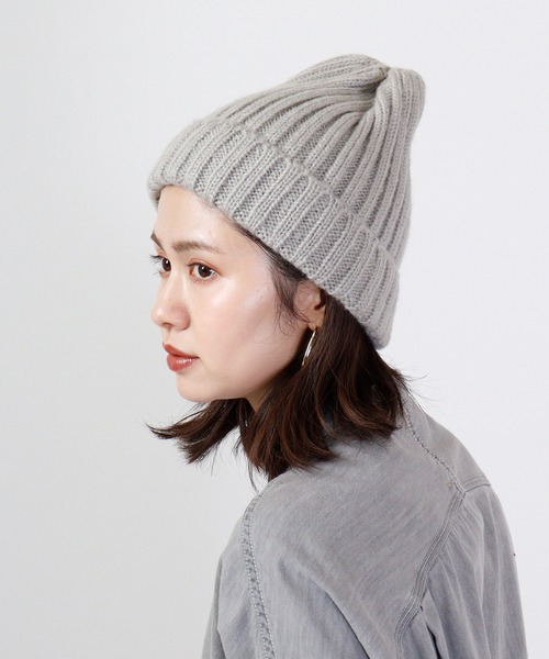 FUNALIVE ニット帽 ニットキャップ アクリルモヘアリブワッチ メンズ