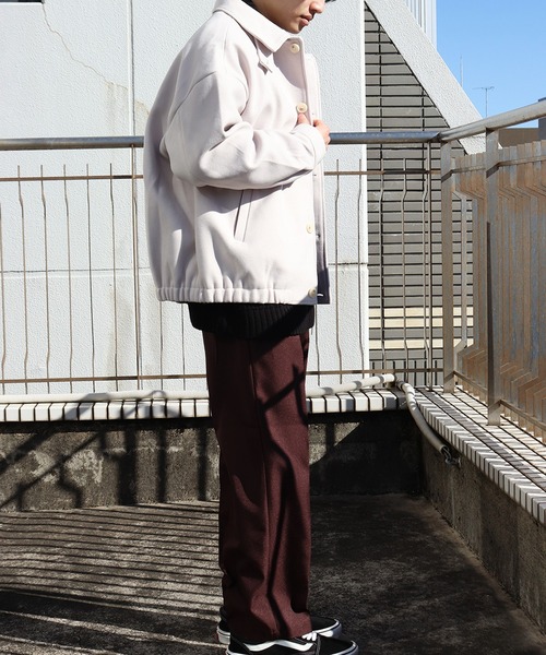 【MHL.】リネン×コットン生地ウエストコード付き短丈ブルゾン　ホワイト MHL.（エムエイチエル）の「WORKWEAR COTTON LINEN（ブルゾン）」 - WEAR