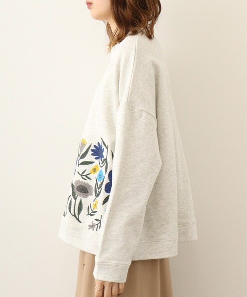 Emago トレーナー スウェット EMAGO 花刺繍プルオーバー