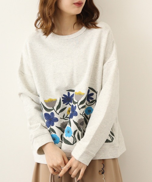 トレーナー スウェット EMAGO おうち刺繍プルオーバー レディース Emago トレーナー スウェット EMAGO おうち刺繍プルオーバー