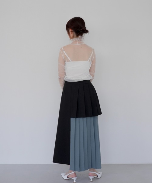 Uenui ロング スカート レイヤード プリーツ ロングスカート バイ