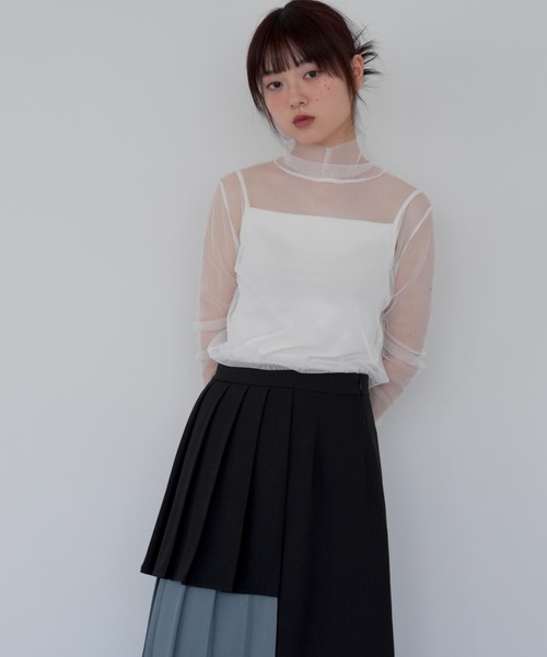 Uenui ロング スカート レイヤード プリーツ ロングスカート バイ