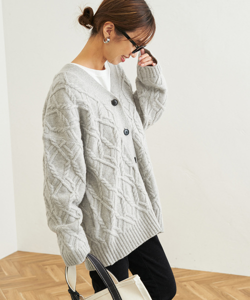 「FRAMeWORK」 ニットカーディガン FREE ライトグレー WOMEN