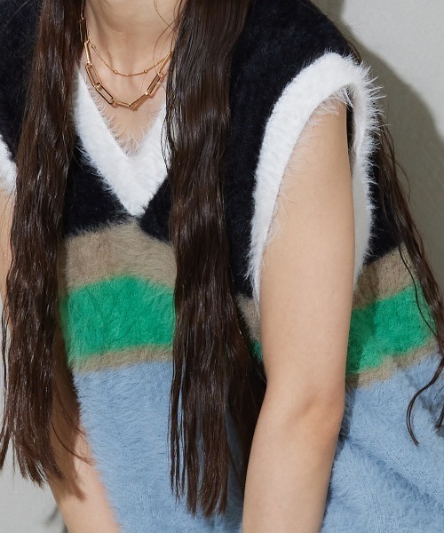 MASU マルチカラー ニットベスト サイズ46 MAISON SPECIAL（メゾン