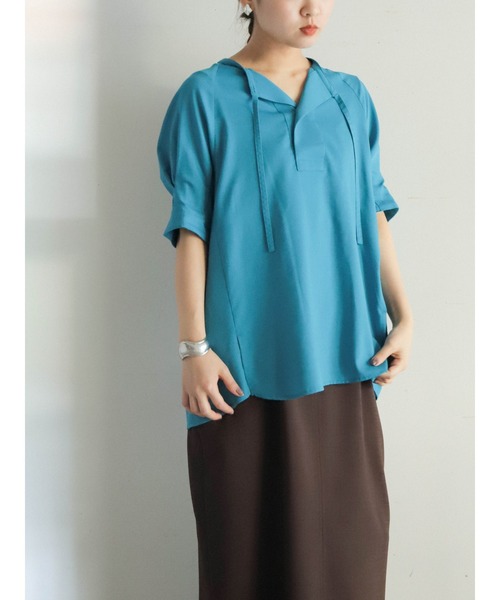 FIL DE FER（フィルデフェール） ブラウス シャツ 強撚ボイル タイ付き