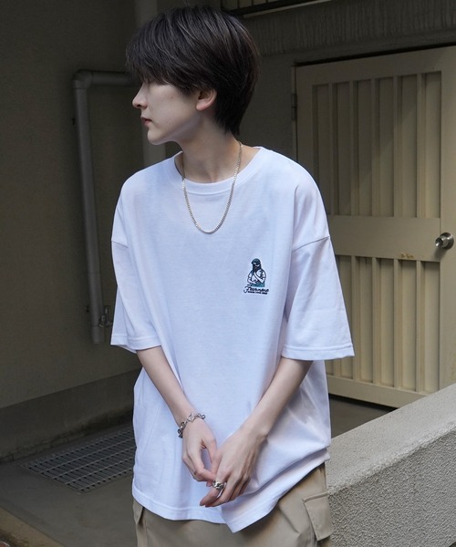 新品未使用タグ付き　ワンポイントロゴTシャツ tシャツ ワンポイントロゴ刺繍ショートスリーブTシャツ メンズ