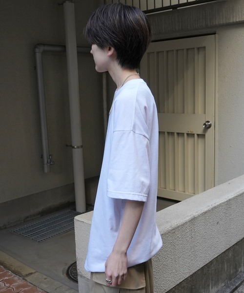伸縮性抜群　着心地抜群　ワンポイント刺繍入りオリジナルTシャツ(ペキニーズ) 七分袖／グレー】 tシャツ 「お気に入り数1.8万人突破！」25SS 新柄追加 ワン