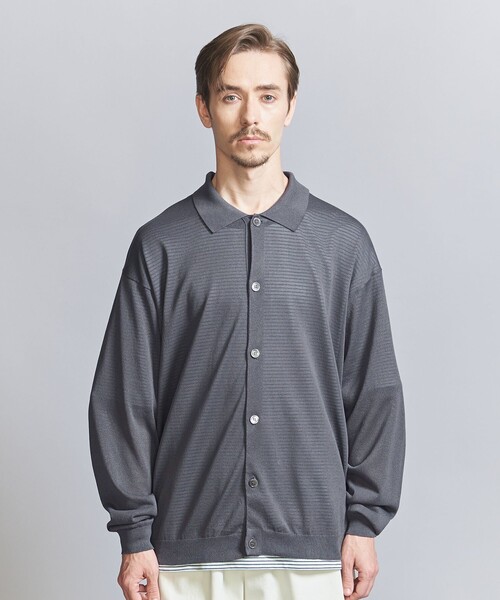 ほっけ 　BEAUTY&YOUTH 黒 カーディガン BEAUTY＆YOUTH UNITED ARROWS カーディガン クロシェ ニット