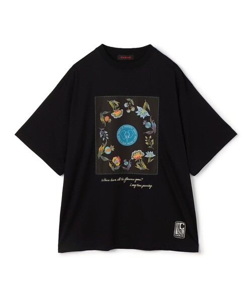 caban Tシャツ CABaN スビンコットン フラワーサークルプリントTシャツ