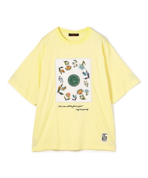 CABaN スビンコットン フラワーサークルプリントＴシャツ CABaN スビンコットン フラワーサークルプリントTシャツ