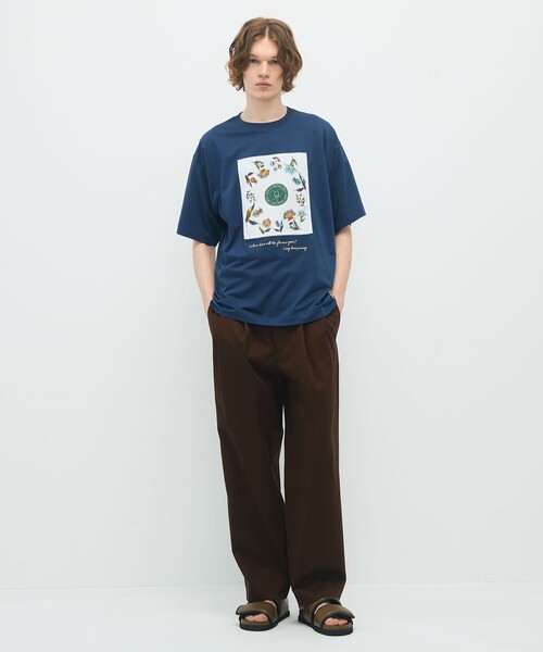 CABaN スビンコットン フラワーサークルプリントＴシャツ CABaN スビンコットン フラワーサークルプリントTシャツ