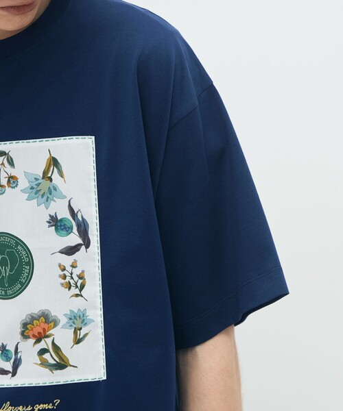 CABaN tシャツ スビンコットン フラワーサークルプリントT