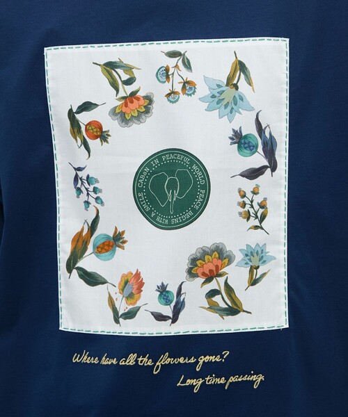 CABaN tシャツ スビンコットン フラワーサークルプリントT