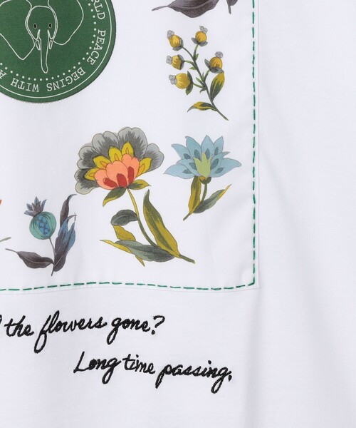 CABaN tシャツ スビンコットン フラワーサークルプリントT